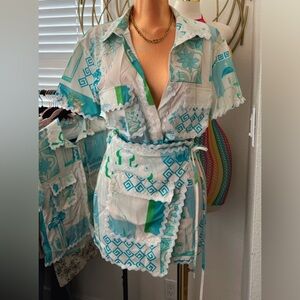 Colorful Patterned Button-Up Dress